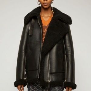 ACNE leather shearling jacket XS